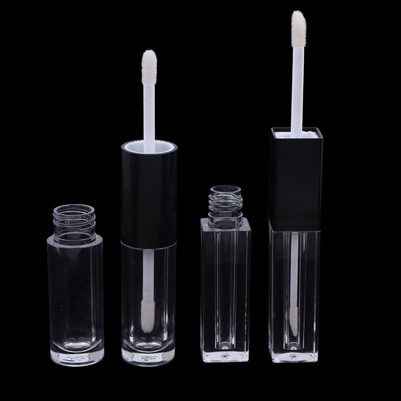 1Pcs Double-Ended 2-In-1 Oval Flat Empty Lip Gloss Tubes With Wand Leak Proof Refillable Packaging Plastic Bottle Travel Kit