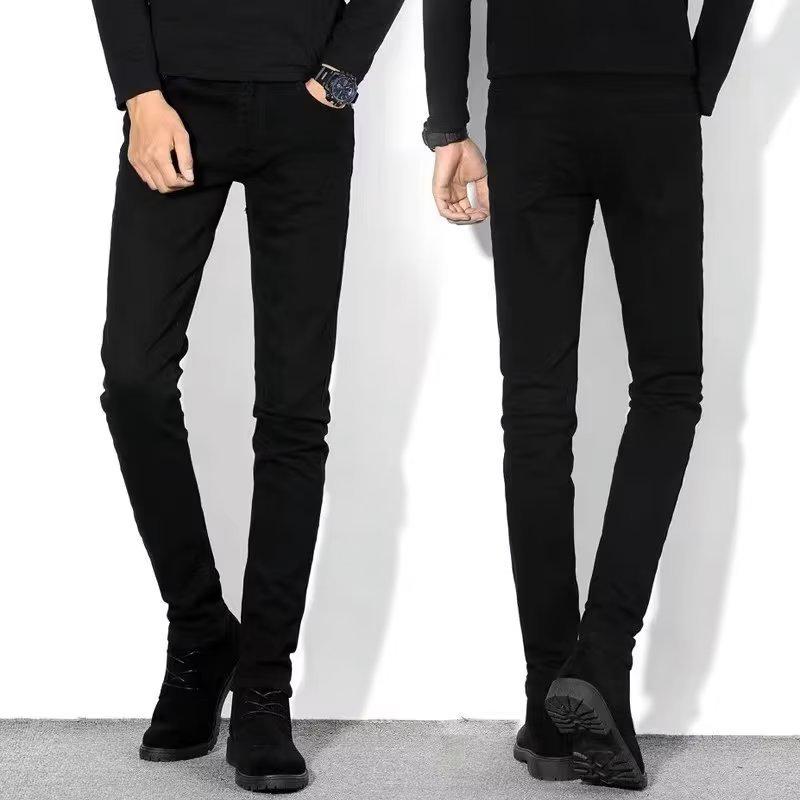 Men's Pure Black Stretch Business Jeans