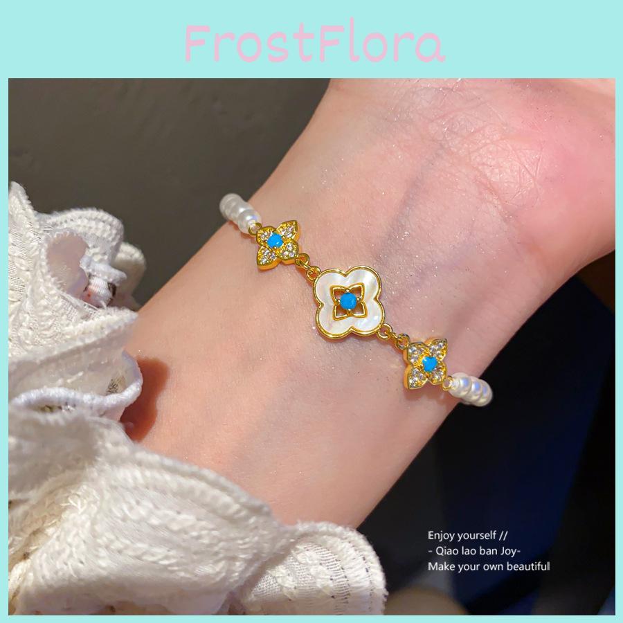 Light Luxury Flower Jewelry Bracelet With Gold Plating And Zircon For Women Gift