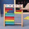 Classic Wooden Educational Math 10-Row Counting Toy 100 Beads with Counting Sticks Number Alphabet Card Preschool Math Learning