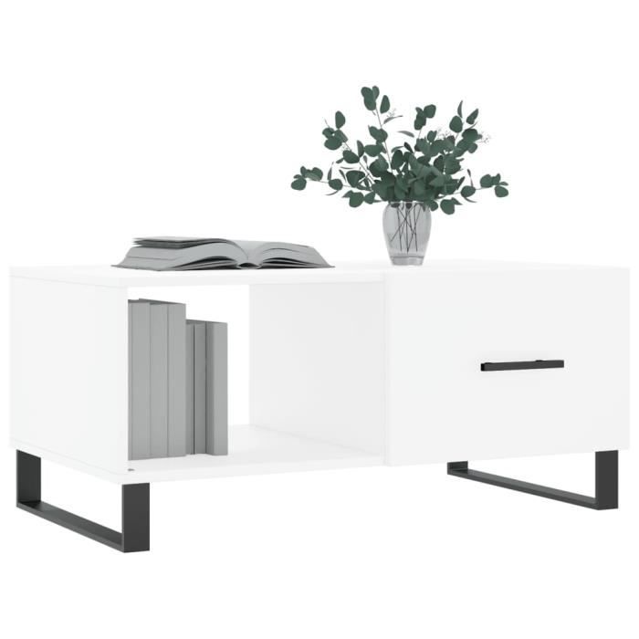 VidaXL Table basse blanc 90x50x40 cm bois d'ingénierie 829236