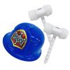 Hit, Wear, and Rock-Paper-Scissors Game Set of 3: Two Piko Piko Hammers (Smart Type That Can Also Be Used As a Whistle) and a Plastic Helmet (Color