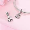 Original Charmscopper Parent-Child Heart-Shaped Beads Fit Charms Platabracelets For Women Women Jewelry Making Diy