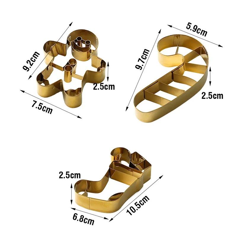 Stainless Steel Christmas Cookie Mold Gingerbread Man Xmas Socks Biscuit Cutter Mould Pastry Decorating Supplies Baking Tools