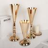 Fashion Iron Flower Vase Golden Exquisite Metal Vases European Candle Holder Party