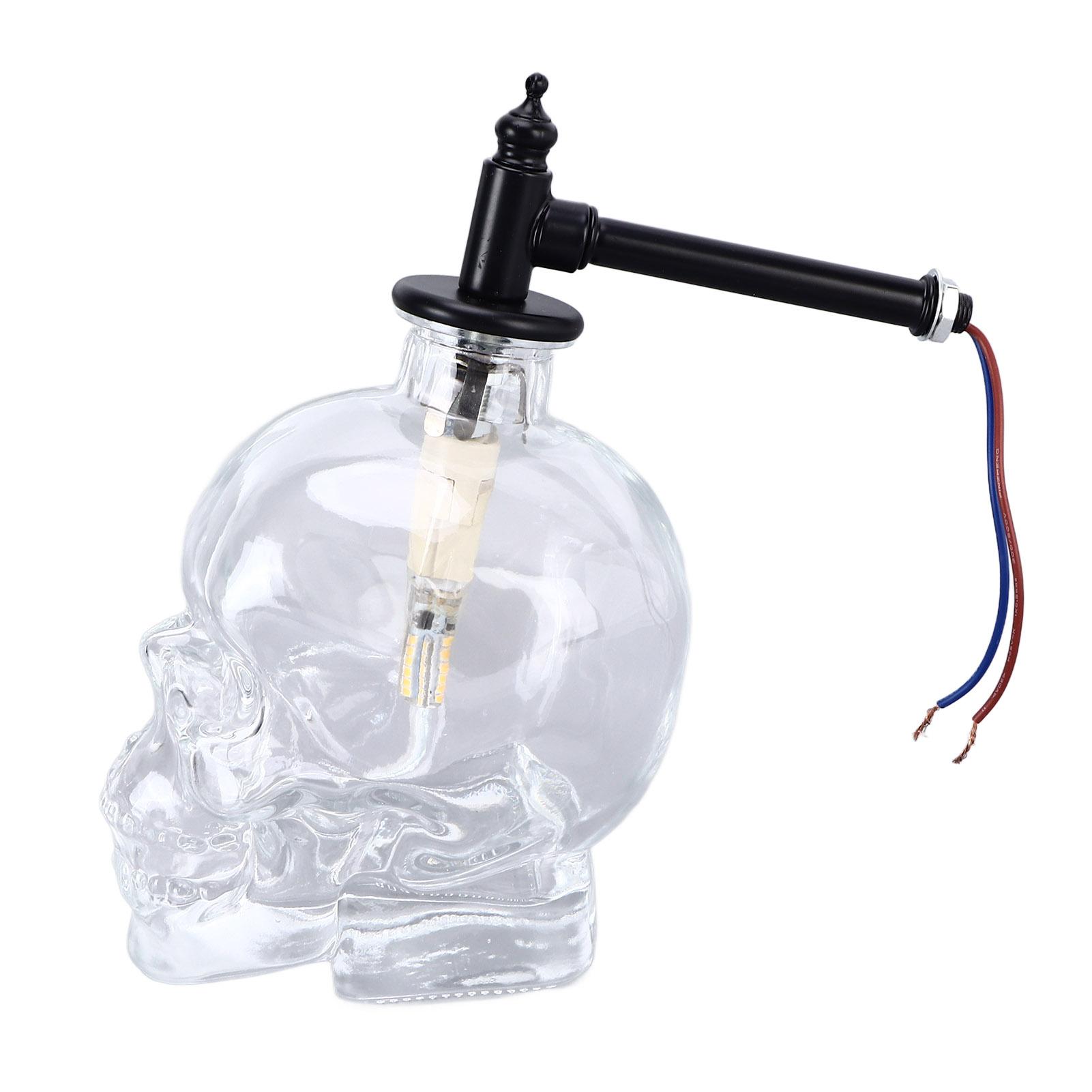 

Vintage Wall Lamp Iron Glass Skull Shape Industrial Wall Mounted Light with G9 Bulb for Bedroom Corridor 110‑220V