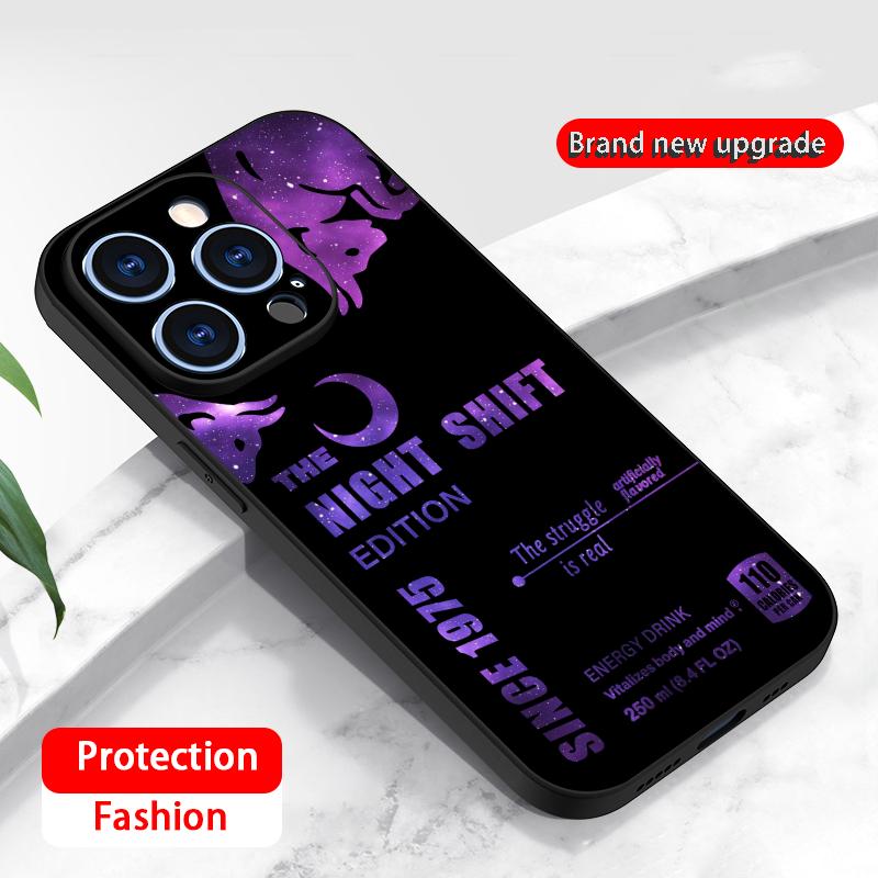 Star Bull Energy Drink schimb de noapte Carcasă Telefon Pentru iPhone 17 16 16e 15 14 13 12 Plus Mini Pro Max Moale neagră Husă Rezistentă la Șocuri