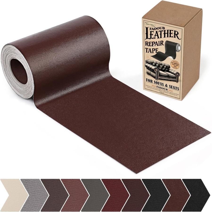 MIUSIE Läderreparationslapp Självhäftande Läderreparationstejp för Möbler, Vinylreparationstejp för Reparation av Vinyl, Soffa