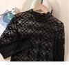 2024 Slim Korean Lace Mesh Pullover - Half-High Collar, Skin Color
