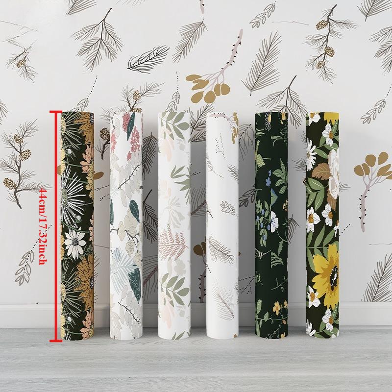 Thick Waterproof Wall Panels Floral PVC Wallpaper, Self-Adhesive Peel and Stick for Bedroom Feature Wall