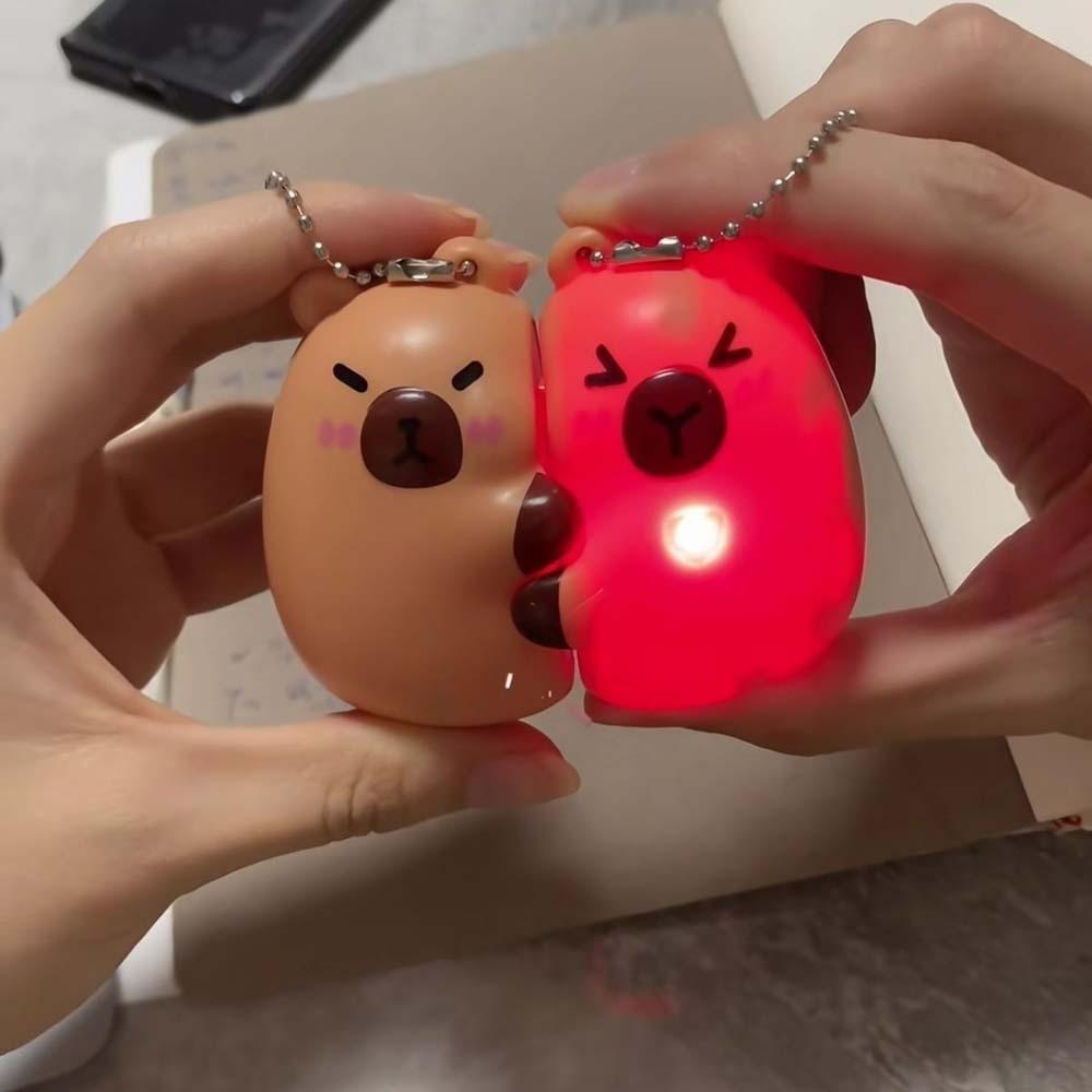 2pcs/set Cute Couple Pendants Plastic Bag Charm Funny Cartoon Animal Key Ring Boys