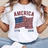 America 250 Shirt for Women 1776 2026 Patriotic Tee Fourth of July Sparkle USA Anniversary Shirts