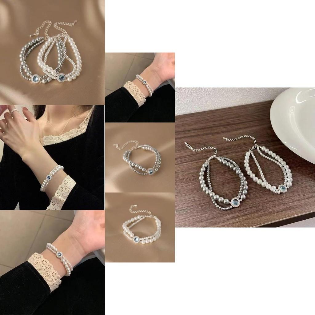 Schickes Doppellagiges Perlenarmband Mit Einzigartigen Geometrischen Formen Für Frauen