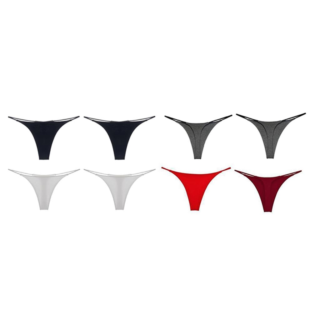 8 PZ Perizoma Bikini Sottile Intimo da Donna in Cotone Morbido e Seta Lattiginosa Taglio Alto per Luna di Miele Colore