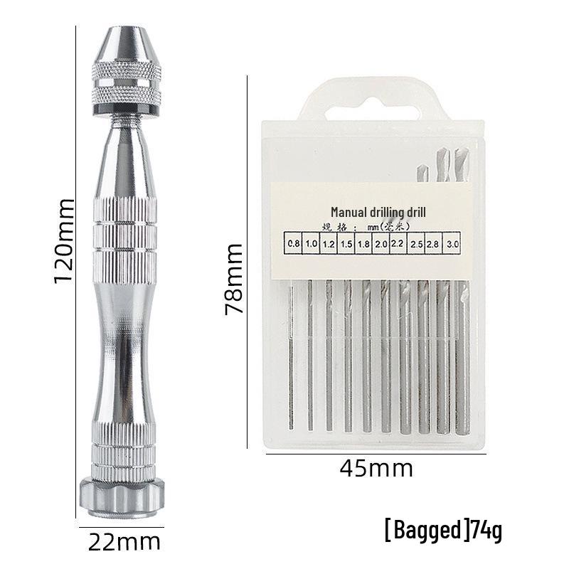 Wenge Wood Hand-Twisted Mini Drill for Precision Carving and Punching