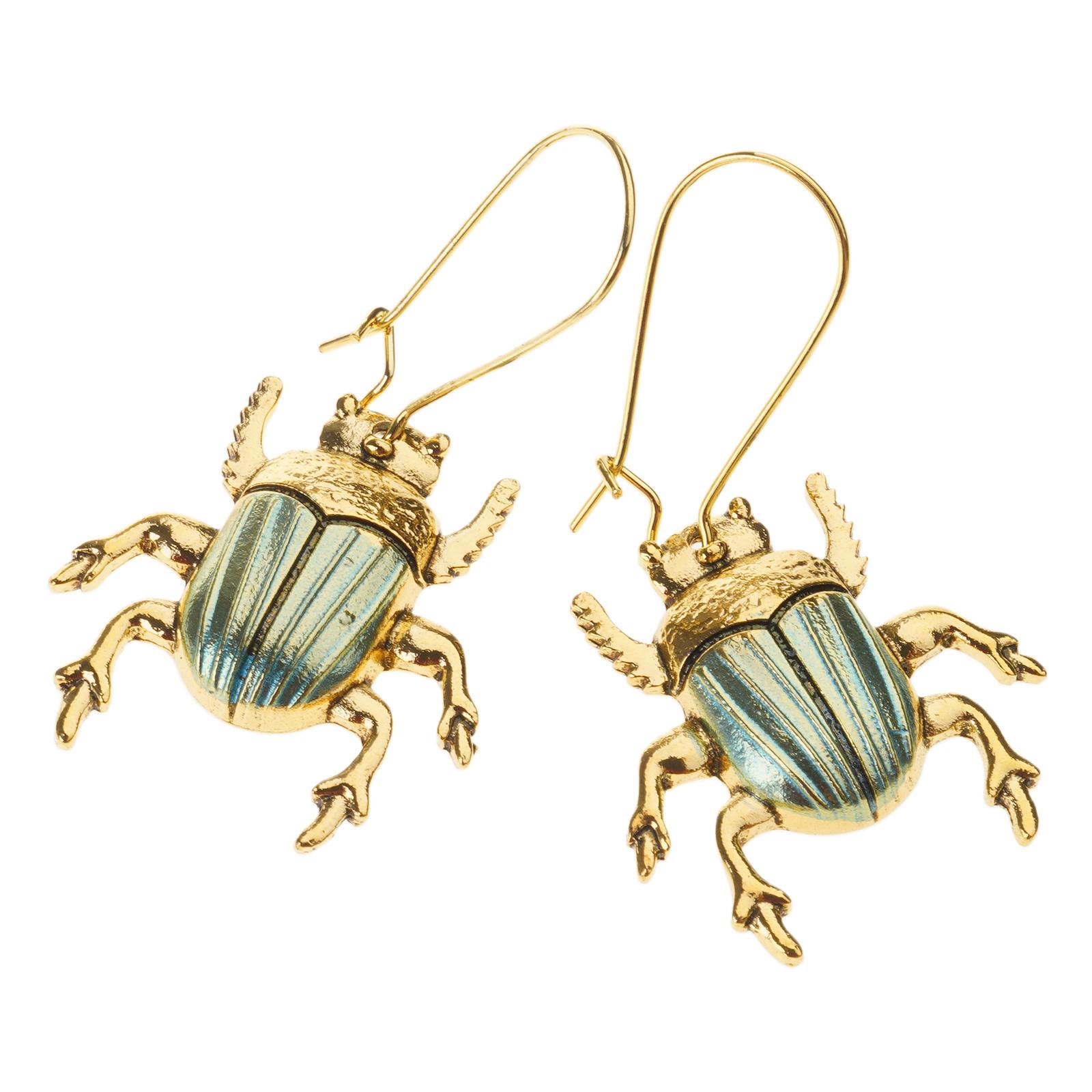 

Уникальные висячие серьги-насекомые, серьги с подвесками в виде животных, серьги с длинными бронзовыми крючками, ручная работа, модные украшения для женщин синий