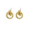 Geometric Twisted Circle Stud Earrings – Versatile Retro Elegant Women's Jewelry