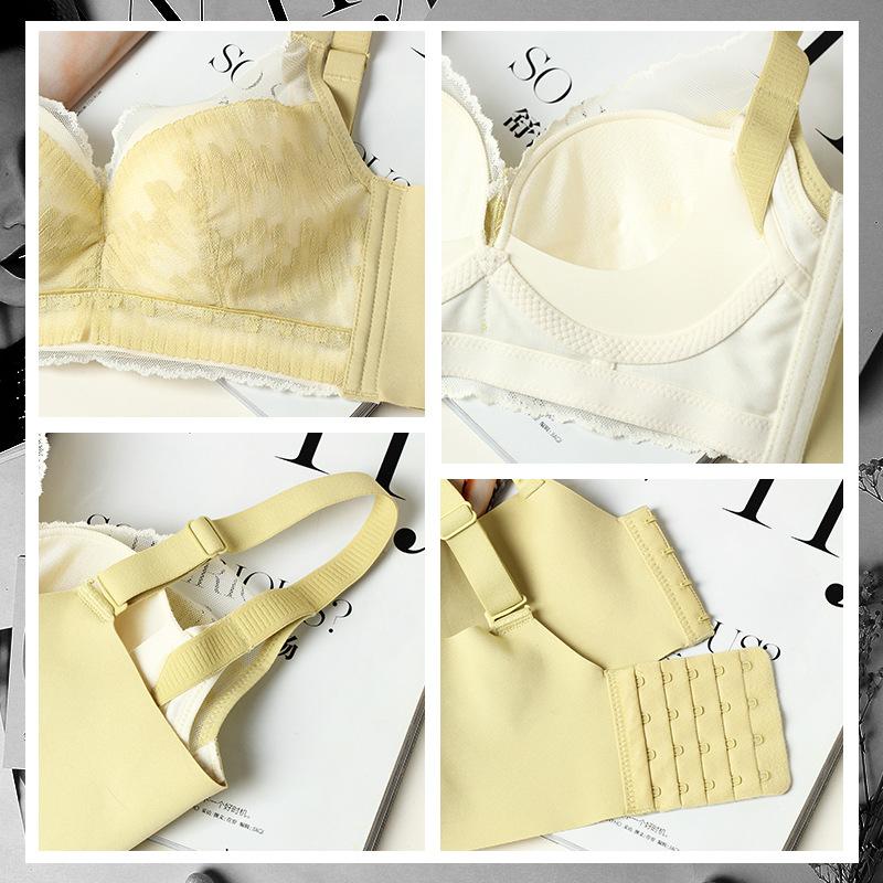 Bra Adjustable Thin Lace Wireless Bra with 100% Mulberry Silk Inner Cup Sexy Women Brassiere Underwear