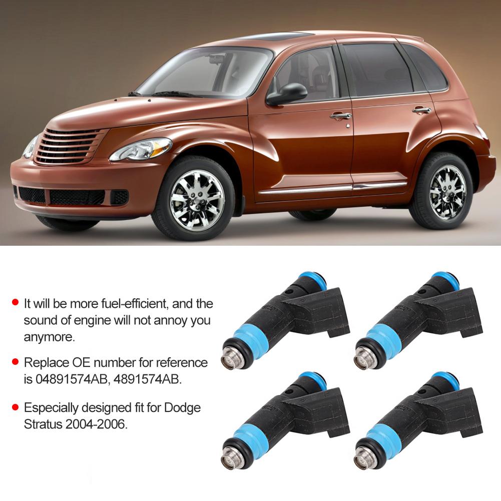 4Pcs Car Fuel Spray Injector Nozzle Fit for Dodge Stratus 2004 2006 04891574AB