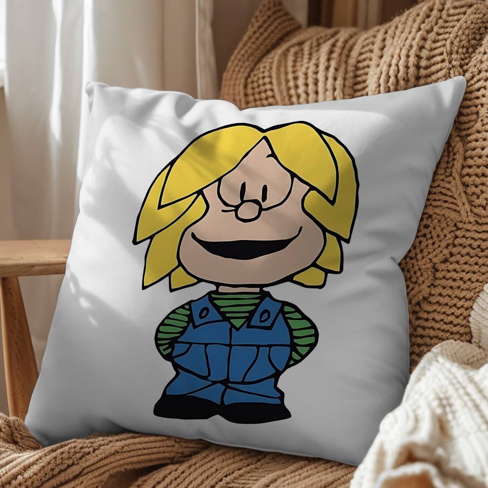 cartoon Manolito Art Mafalda Felipe Pillow Case Antidustmite Pillowcase Invisible zipper silky short plush Sofa cushion cover
