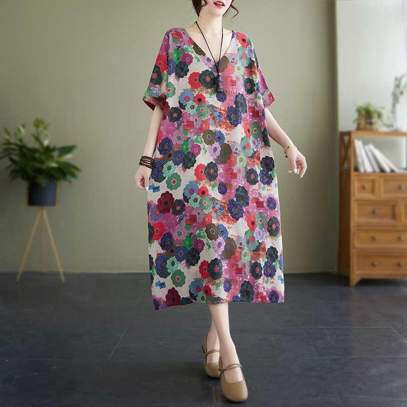 Sommer Neue Vintage Bedruckte Literarische Kleider