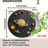 Cosmic Art Metal Round Wall Sign Solar System Planets Orbits 2D Flat Tin Decor 12 Inch
