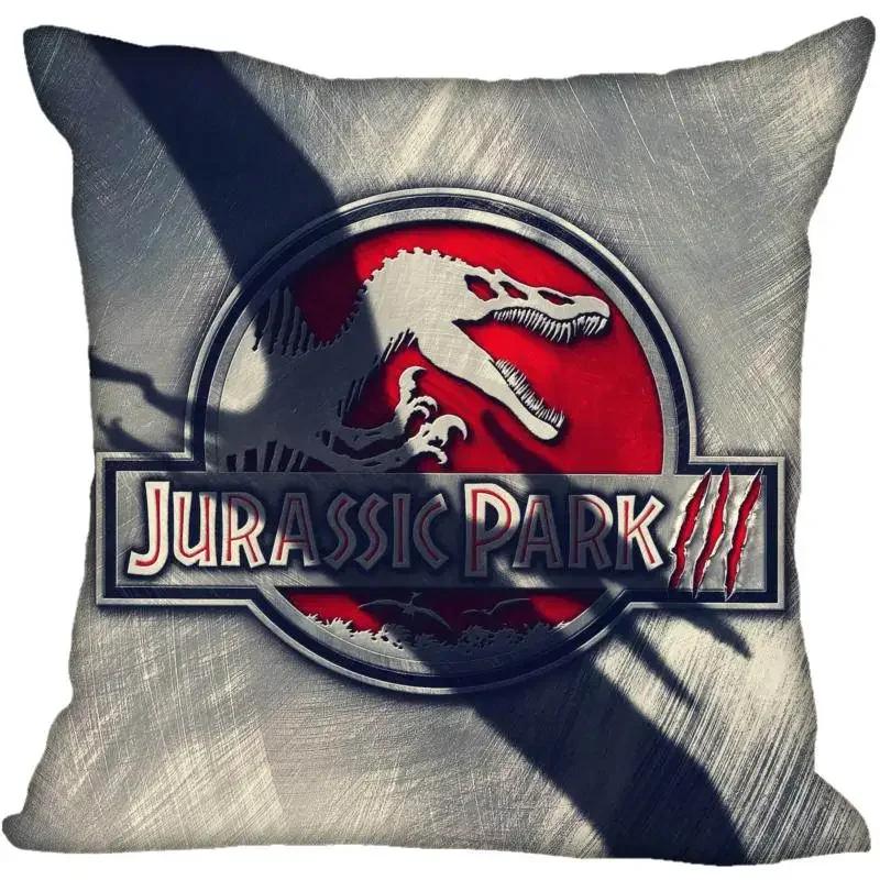 Custom Jurassic Park Logo Square Pillowcase Custom Zippered Pillow Cover Case 45x45cm(One Side)