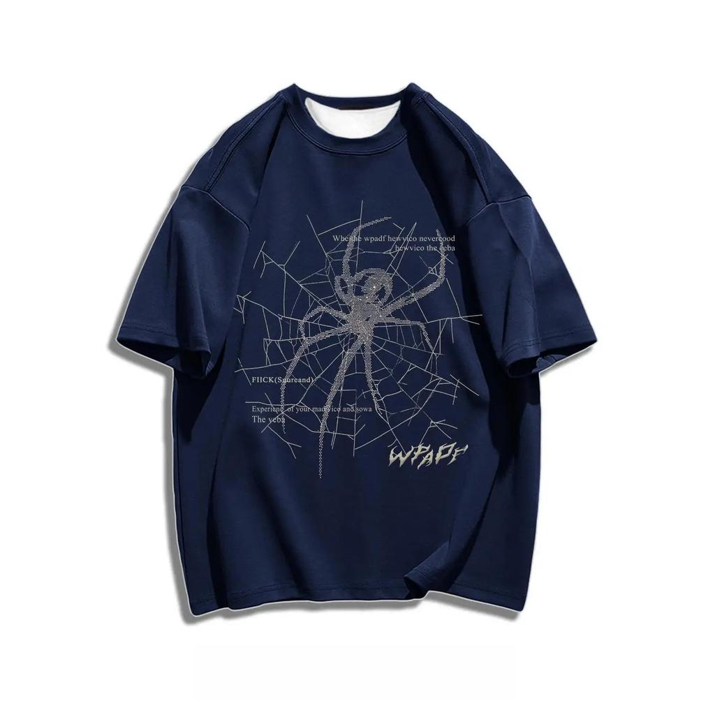 Men's T-shirt, Short-sleeved, Thin in Summer, Fashionable American Casual Round-neck Top, Loose and Easy To Match,HipHop T-shirt