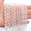 1 Fil Perles de Verre Transparentes Givrées Perles Rondes Libres Pour la Fabrication de Bijoux Bracelets DIY Accessoires de Collier 4/6/8/10/12mm