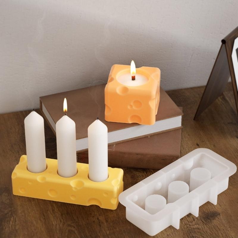Multipurpose Sturdy Silicone Cheese Candle Holder Mold Set Portable for Resin Plaster Craft Supplies Assorted Sizes