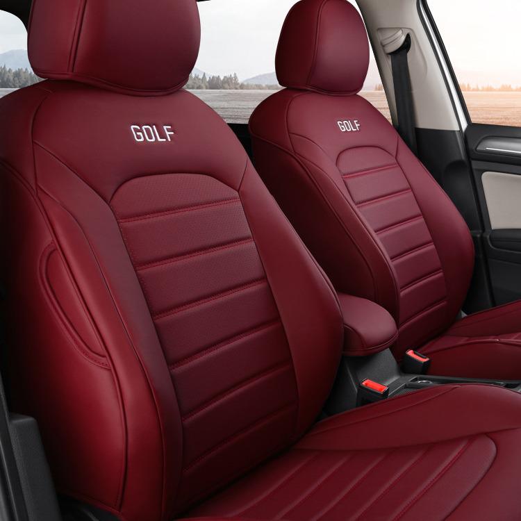 Durable Leather Golf Car Seat Cover – Universal Fit for All Seasons, Five-Seat Full Coverage.