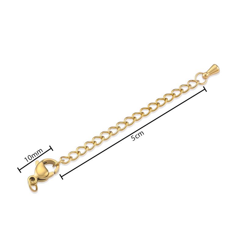 Stainless Steel Extended Chain Water Drop Tail Chain Love Tail Chain Vacuum Furnace Electroplating Necklace Bracelet Diy Jewelry
