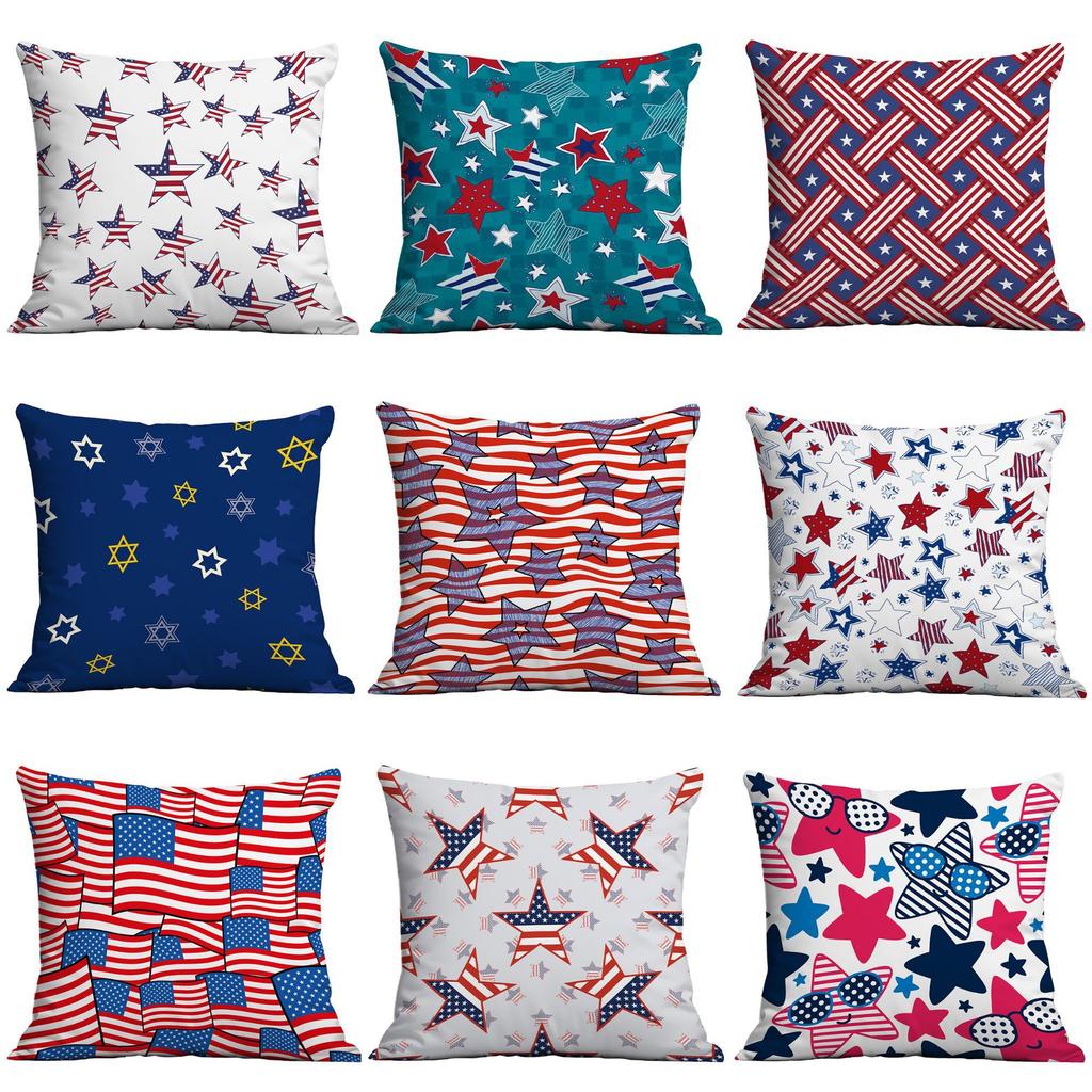 Fünfzackige Sterne und Streifen Bunte Flaggen Kissenbezug Zuhause Sofa Kissenbezug