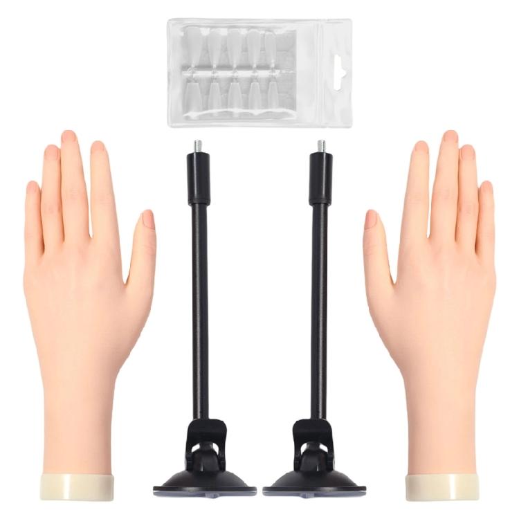 Artificial Nail Practice Hand With Interchangeable Finger Units And Weighted Base For Stability