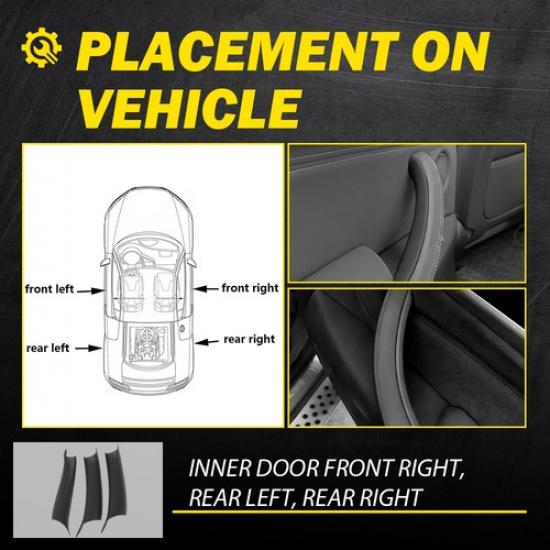 Black Inner Door Panel Handle Pull Trim Cover For BMW X5 X6 F15 F16 2014-2018 US