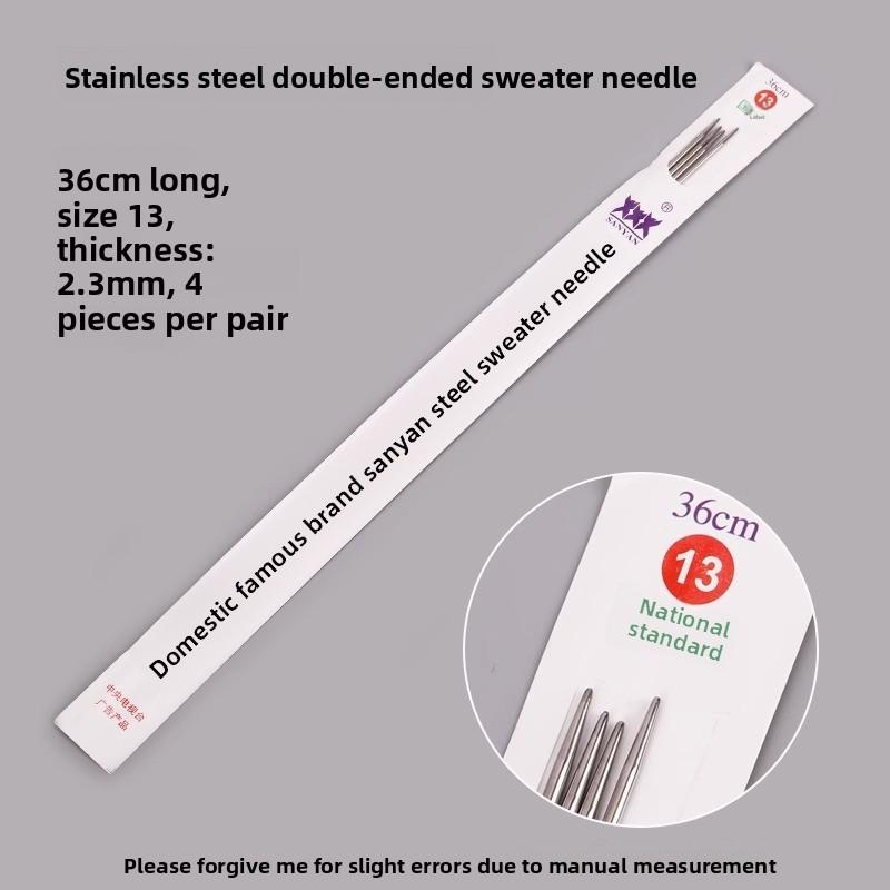 Rozsdamentes acél tű, egyenes tű, kézi kötőeszköz pulóverek és táskák készítéséhez. Különleges gyapjúval való kötéshez. Hosszú tűk, Rövid tűk.