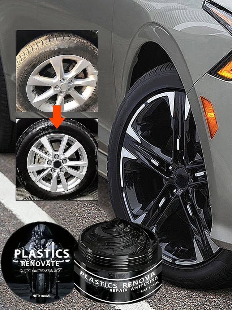 Car Trim Restorer Black Car Scratch Repair Wax 100ML Anti-UV Quick-Drying Rubber Repair Wax Fade-Resistant Renovation Solution