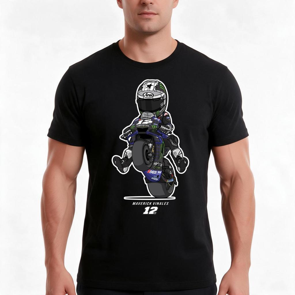 Maverick Vinales V 1 Tshirt Summer Casual Cotton Tee Oversized Streetwear Tops Vintage Graphic Print Unisex Unisex Unisex