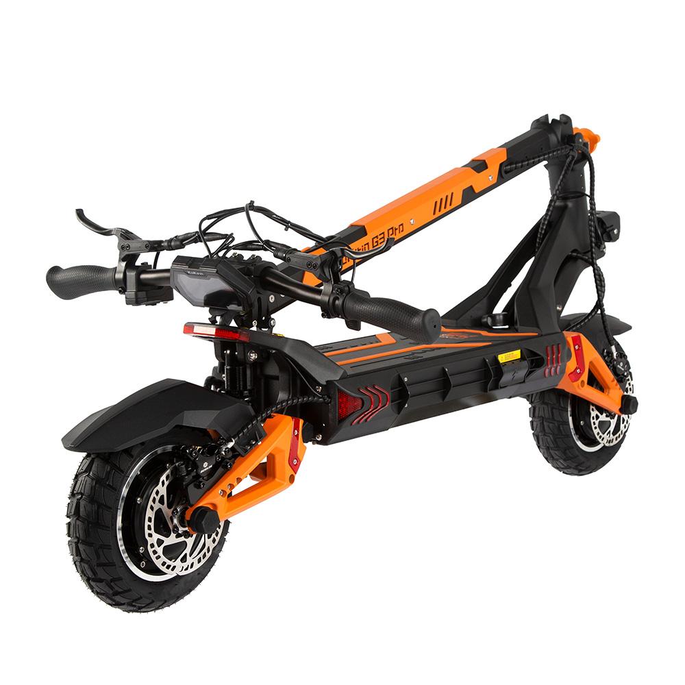 Elektrická kolobežka Skladacia Kukirin 10" 1200Wx2 Dvojmotorová Elektrická kolobežka pre dospelých 52V 23,4AH Maximálny dojazd 80 km Nosnosť 120 kg Čierna G3 Pro