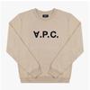A.p.c.. Samt-Logo Standard Grand Unisex Sweatshirt M27907 Tbi Beige Dunkelmarine