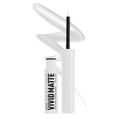 NYX PROFESSIONAL MAKEUP Vivid Matte Liquid Liner Smudge-Resistant Eyeliner with Precise Tip - White, 0.06 Fl Oz