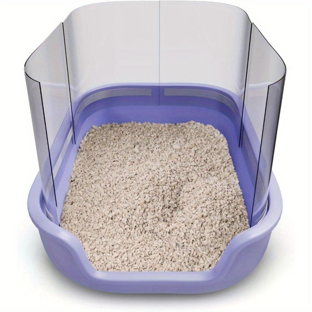 4Pcs/Set High Sided Cat Litter Box Pee Shields Seamless Waterproof Litter Box Splash Guard Easy Clean DIY