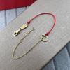 French Red String 925 Silver Lucky Zodiac Bracelet with Single Diamond - New Style Gift