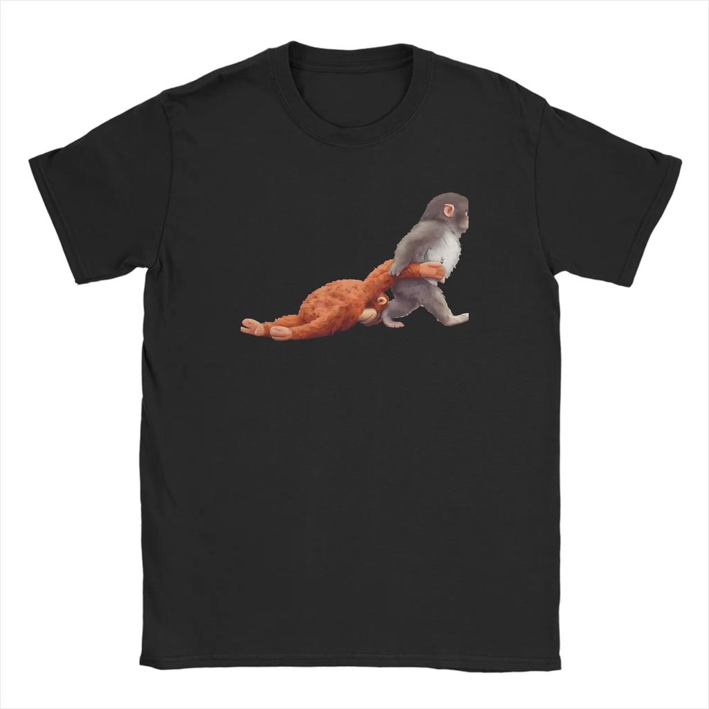 Lustiges Affen-Meme Koreanischer Slogan Grafik-T-Shirt Lässiges Baumwoll-Unisex- und Damen-Streetwear Kurzarm-Oberteile YK Street T-Shirt