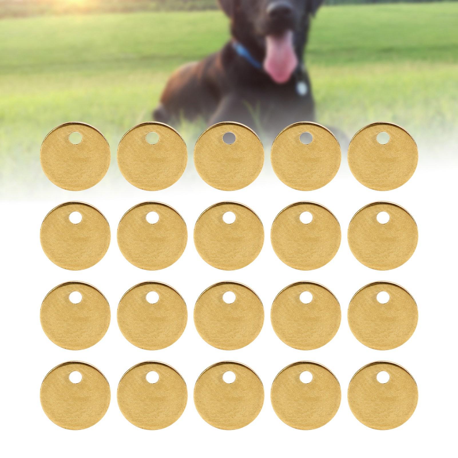 

20pcs Round Pendant Stainless Steel Dog with Hole Jewelry Making Accessory
