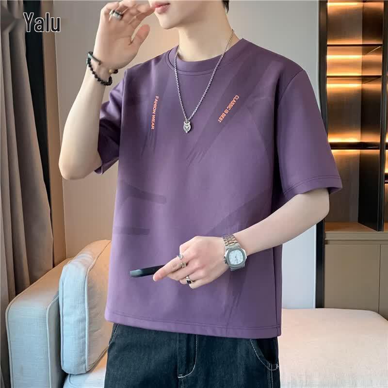 Yalu Men s Plus Size Ice Silk Short Sleeve T-Shirt XL