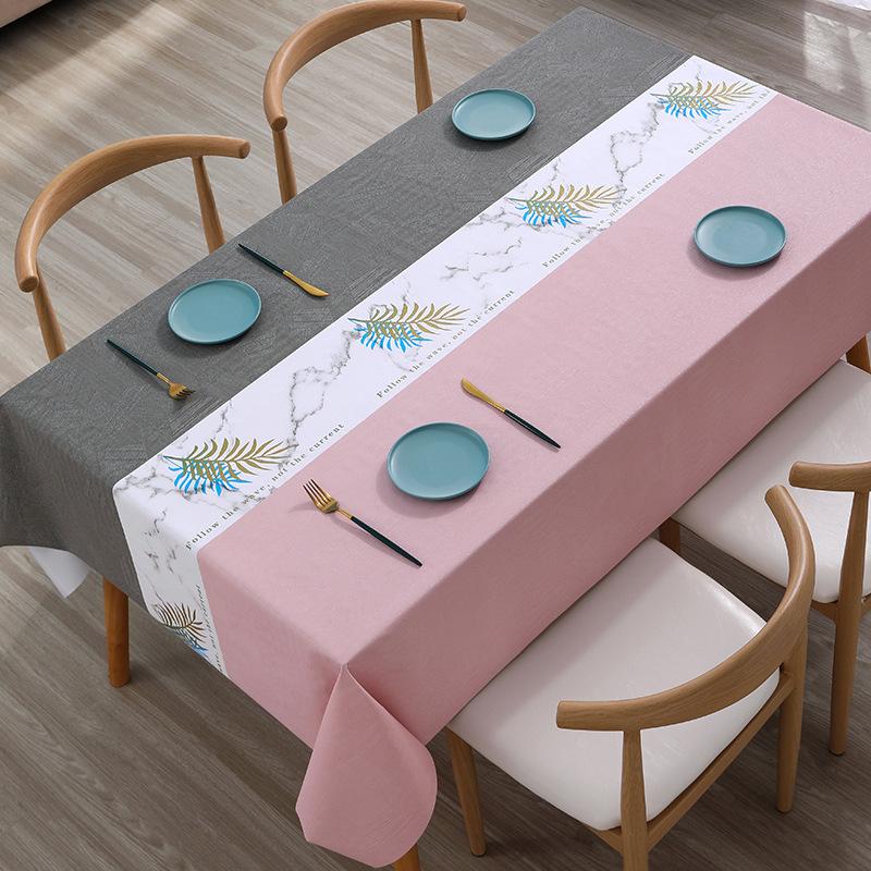 Nordic Style Tablecloth Stitching Color Waterproof Dinning Table Cover Wedding Party Rectangular Table Cloth Home Kitchen Decor