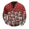 Mens Christmas Sweater Zip Up Sweatshirts Vintage Knit Graphic Sweatshirt Xmas Stand Collar Pullover
