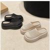 Thick-bottomed Bag Head Half Slippers Women's 2025 New Summer Outer Wear Hollow Mesh Small Height-increasing Muffin Slippers