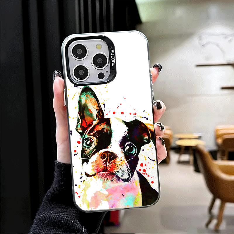 French Bulldog Dog Pug Design Soft Phone Case for iPhone 15 16 17 Pro Max 17Air 16E 14 Plus 13 12 Mini Shockproof Cover Back She